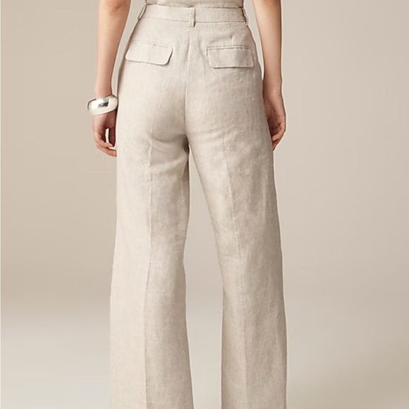 J.Crew Wide Leg Essential Pant Linen Roasted Cocoa US 8 - Picture 7 of 8